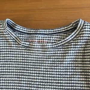 Abercrombie kids dark gray & white stripe long sleeve top